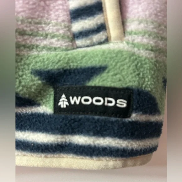 WOODS Half-Zip Fleece Pullover in Pastel Geo Stripe - Picture 6 of 8